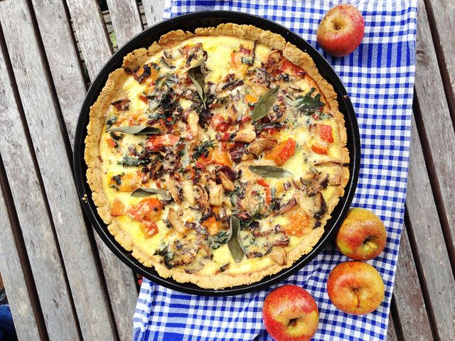 Kurbis Mangold Quiche Mit Speck Und Apfel Rezept Sz Magazin