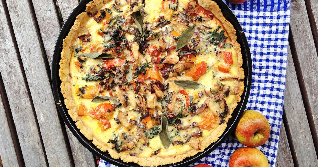 Kurbis Mangold Quiche Mit Speck Und Apfel Rezept Sz Magazin