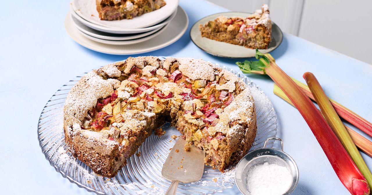 Rha-, Rha-, Rhabarberkuchen ohne Mehl